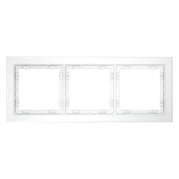 Рамка 3-м S70 стеклян. бел. матов. Voltum VLS110302