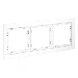 Рамка 3-м S70 стеклян. бел. матов. Voltum VLS110302