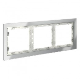Рамка 3-м S70 стеклян. сталь Voltum VLS110305