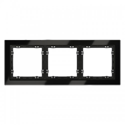 Рамка 3-м S70 стеклян. черн. Voltum VLS110308