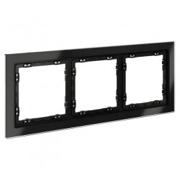 Рамка 3-м S70 стеклян. черн. Voltum VLS110308