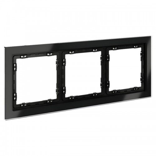 Рамка 3-м S70 стеклян. черн. Voltum VLS110308