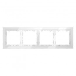 Рамка 4-м S70 стеклян. бел. Voltum VLS110401