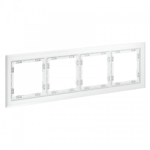 Рамка 4-м S70 стеклян. бел. матов. Voltum VLS110402