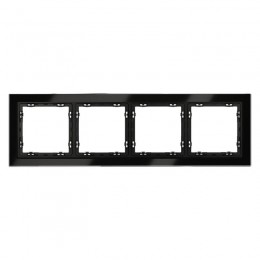 Рамка 4-м S70 стеклян. черн. Voltum VLS110408