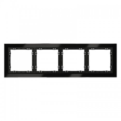 Рамка 4-м S70 стеклян. черн. Voltum VLS110408