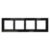 Рамка 4-м S70 стеклян. черн. Voltum VLS110408
