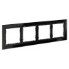 Рамка 4-м S70 стеклян. черн. Voltum VLS110408