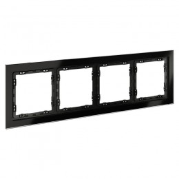 Рамка 4-м S70 стеклян. черн. Voltum VLS110408