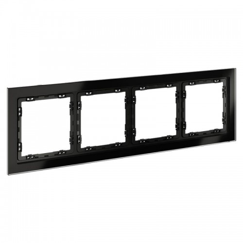 Рамка 4-м S70 стеклян. черн. Voltum VLS110408