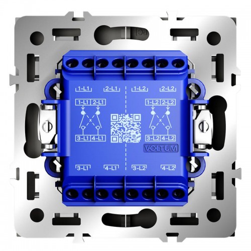Переключатель перекрестный 2-кл. СП S70 10А механизм кашемир Voltum VLS020503