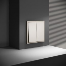 Переключатель перекрестный 2-кл. СП S70 10А механизм кашемир Voltum VLS020503