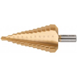 Сверло ступенчатое HSS по металлу 12 ступеней 6-9-13-16-19-21-23-26-29-32-35-38мм MOS 36386М