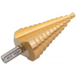 Сверло ступенчатое HSS по металлу 12 ступеней 6-9-13-16-19-21-23-26-29-32-35-38мм MOS 36386М