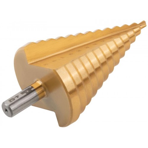 Сверло ступенчатое HSS по металлу 13 ступеней 4-8-12-16-20-24-28-32-36-40-44-48-52мм MOS 36387М