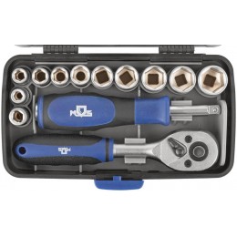 Мини-набор инструмента (биты; головки; вороток; удлинитель) 38шт пластиковый кейс MOS 65000М