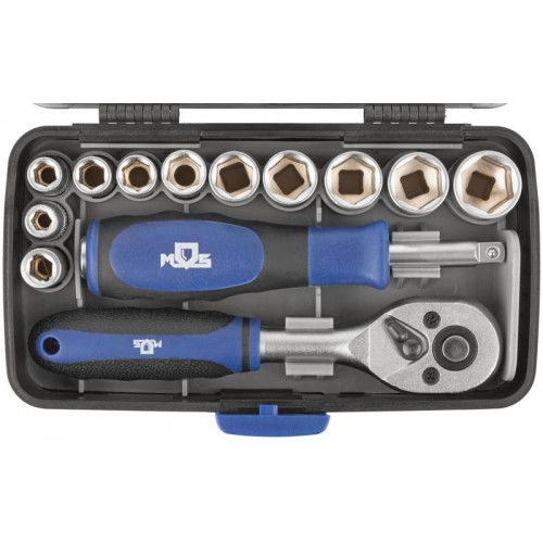 Мини-набор инструмента (биты; головки; вороток; удлинитель) 38шт пластиковый кейс MOS 65000М