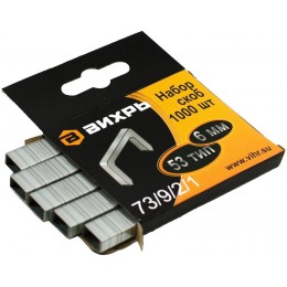 Скоба для мебельного степлера 6мм тип 53 (уп.1000шт) Вихрь 73/9/2/1