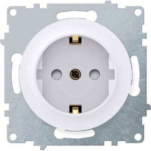 Розетка 1-м СП Florence 16А IP20 с заземл. винтов. контакты механизм бел. (1E10201300) OneKeyElectro 2172765