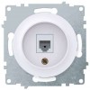 Розетка компьютерная 1-м СП Florence RJ45 кат.5E механизм бел. (1E20701300) OneKeyElectro 2172770