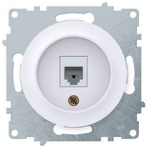 Розетка компьютерная 1-м СП Florence RJ45 кат.5E механизм бел. (1E20701300) OneKeyElectro 2172770
