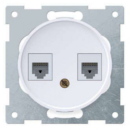 Розетка компьютерная 2-м СП Florence RJ45 кат.5E механизм бел. (1E20901300) OneKeyElectro 2172772