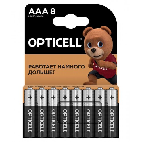 Элемент питания алкалиновый AAA/LR03 (блист. 8шт) Basic Opticell 5051009