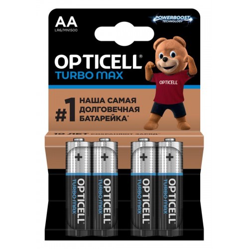Элемент питания алкалиновый AA/LR6 (блист. 4шт) Turbo Max Opticell 6053003