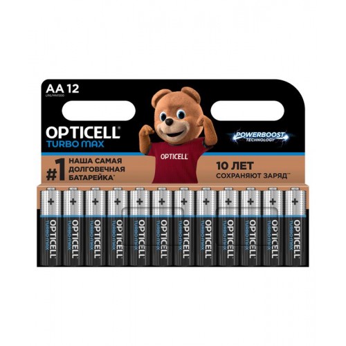 Элемент питания алкалиновый AA/LR6 (блист. 12шт) Turbo Max Opticell 6053009
