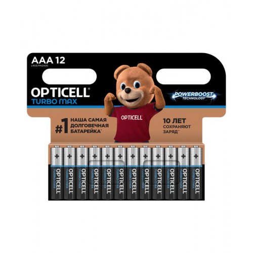 Элемент питания алкалиновый AAA/LR03 (блист. 12шт) Turbo Max Opticell 6053010