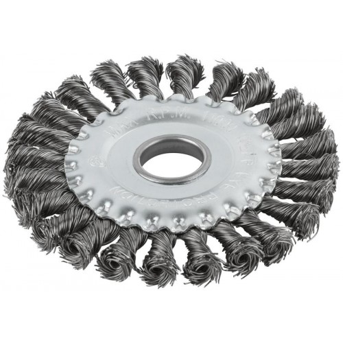 Корщетка дисковая прямая d посадочный 22.2мм стальная витая проволока 125мм КУРС 39030