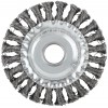 Корщетка дисковая прямая d посадочный 22.2мм стальная витая проволока 125мм КУРС 39030