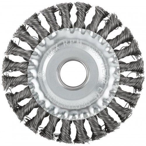 Корщетка дисковая прямая d посадочный 22.2мм стальная витая проволока 125мм КУРС 39030