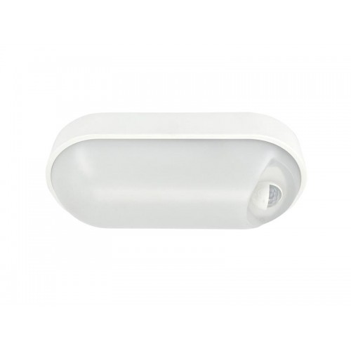 Светильник светодиодный WP 15 C 12W OP 840 W10L22 WH MDM 220х106х60мм 12Вт 4000К IP65 ЖКХ овал. пылевлагозащ. с датчиком движения бел. Русский Свет 15071524500
