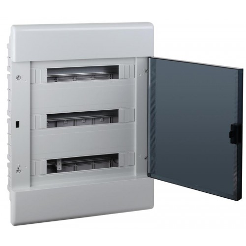 Щиток Тусо скрытая проводка на 54 модуля с дверцей 645х464х116мм (серый с прозр. дверцей) Ruvinil 68154СП