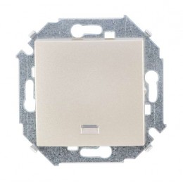 Выключатель 1-кл. СП Simon 15 10А IP20 с подсветкой винтов. зажим механизм шампань Simon 1591104-034