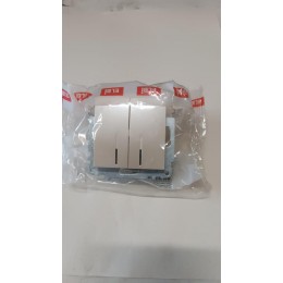 Выключатель 2-кл. СП Zena 10А IP20 с LED-подсветкой механизм жемчуж. ABB 609-012500-203
