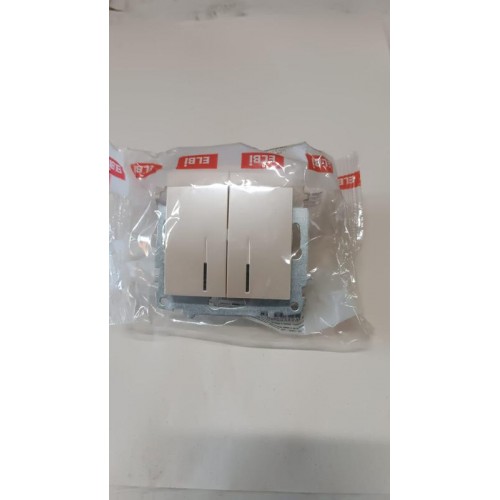Выключатель 2-кл. СП Zena 10А IP20 с LED-подсветкой механизм жемчуж. ABB 609-012500-203