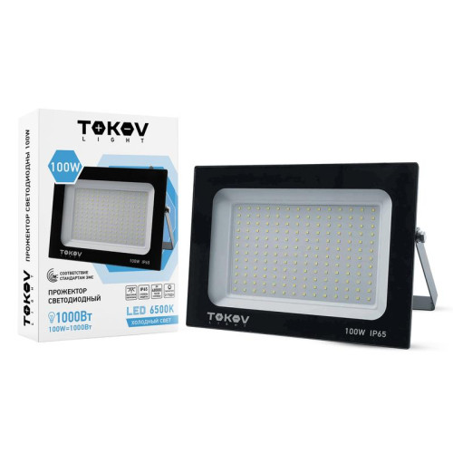 Прожектор светодиодный 100Вт 6700лм 6500К IP65 черн. TOKOV LIGHT TKL-FL/LED-100-6.5K-IP65