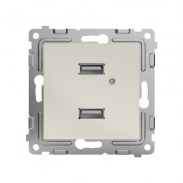 Розетка 2-м USB СП Pixel тип A+A 5В 1х2.1А 2х1.05А механизм беж. TOKOV ELECTRIC TKE-PX-2USB-C02