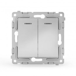 Выключатель 2-кл. СП Pixel 10А IP20 с индикатором механизм алюм. TOKOV ELECTRIC TKE-PX-V2I-C03