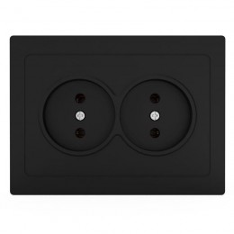 Розетка 2-м СП Pixel 16А IP20 без заземл. в сборе карбон TOKOV ELECTRIC TKE-PX-R2F-C14