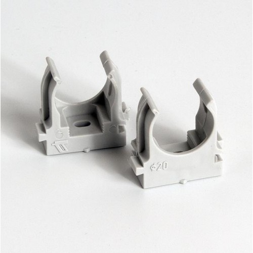 Держатель для труб (клипса) d20мм для монтажного пистолета сер. (уп.100шт) TOKOV ELECTRIC TKE-LC-20-ZP-C06/100