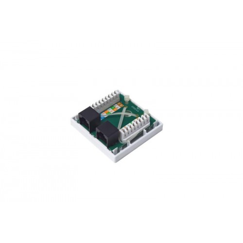Розетка компьютерная 8P8C (RJ45) UTP кат.5E 2 порта TOKOV ELECTRIC TKE-SMB-8P8C-2P-UTP