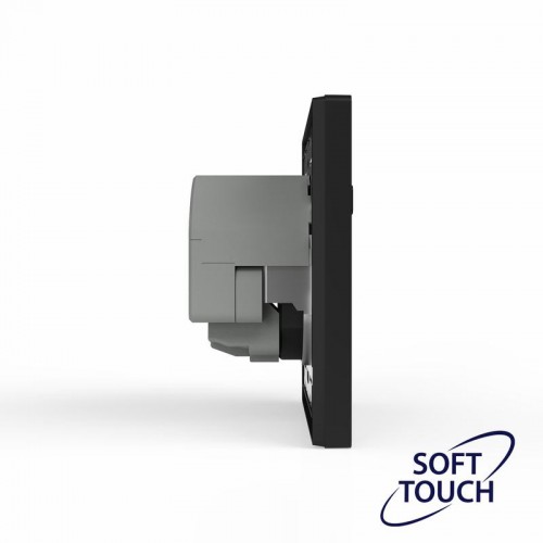 Розетка 1-м СП Pixel IP20 с заземл. с 2-мя заряд. устр. USB тип A+C механизм карбон TOKOV ELECTRIC TKE-PX-R1U2AC-C14