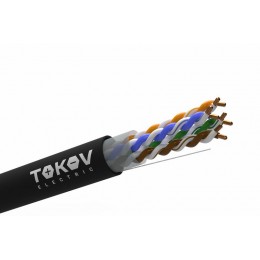 Кабель витая пара U/UTP 4х2х24AWG (0.48мм) кат.5E PE Fluke tested (м) TOKOV ELECTRIC TKE-C05-U/UTP-42-5E-305-OD