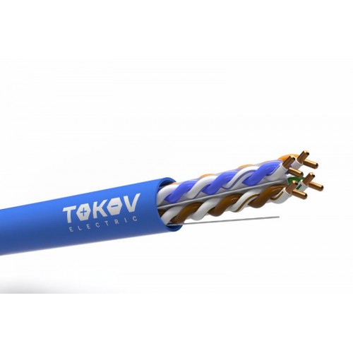 Кабель витая пара U/UTP 4х2х24AWG (0.57мм) кат.6 PVC TOKOV PRO Fluke tested (м) TOKOV ELECTRIC TKP-C08-U/UTP-42-6-305