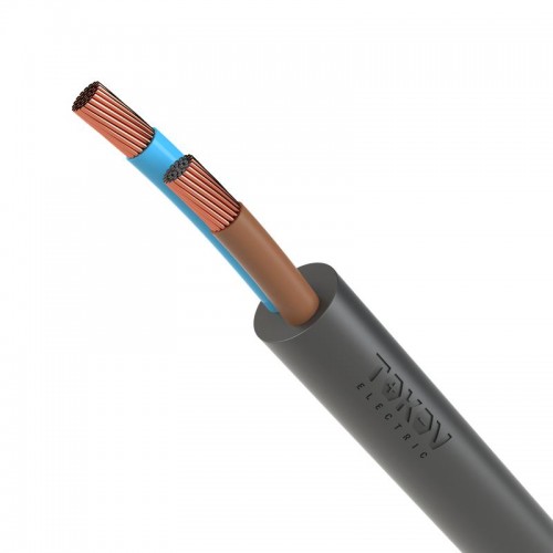 Провод TOKOV ELECTRIC ПВС 2х1 380В Ч (бухта) (м) 1945479
