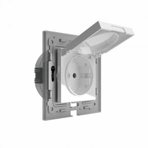 Розетка 1-м СП Pixel IP44 с заземл. с крышкой механизм бел. TOKOV ELECTRIC TKE-PX-R1ZSW1-C01-IP44