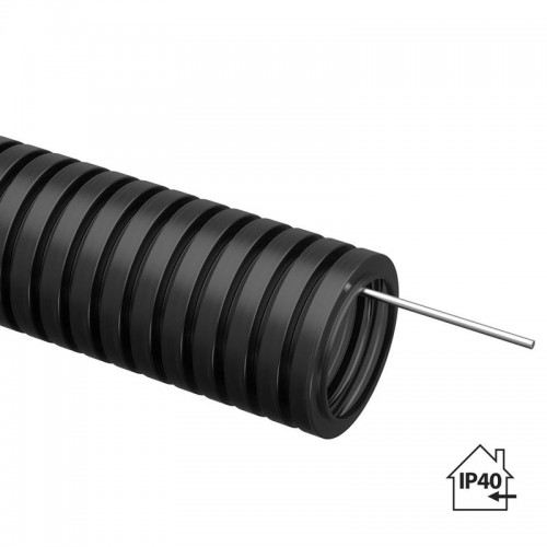 Труба гофрированная ПНД d20мм с протяжкой черн. (уп.10м) TOKOV ELECTRIC TKE-PND20-BL-10